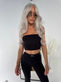 Czarny komplet prążkowany Lamanuel top i legginsy modelujące – butik NUVELL PREMIUM