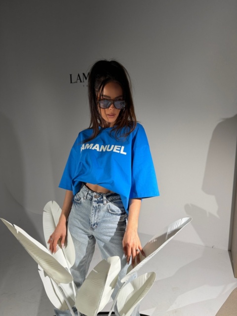 T-shirt damski oversize Lamanuel  BLANK chaber – butik NUVELL PREMIUM.