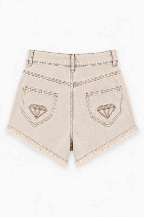 SANDY DENIM SHORTS BEIGE | NUVELL