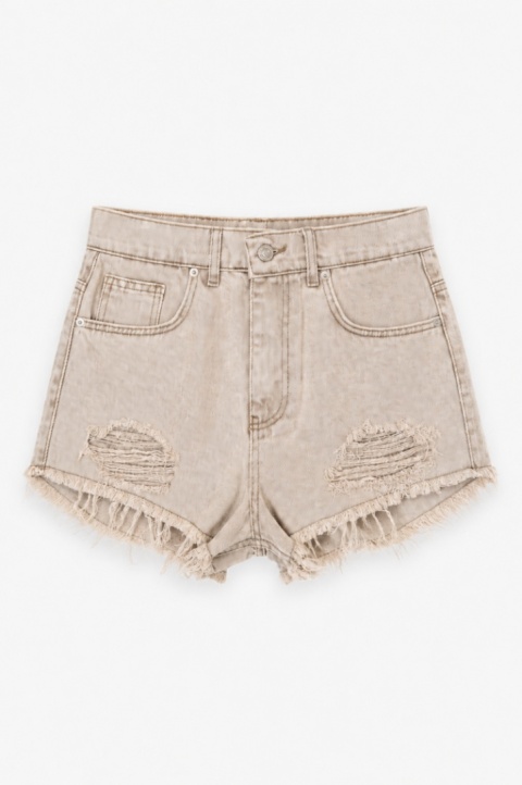 SANDY DENIM SHORTS BEIGE | NUVELL